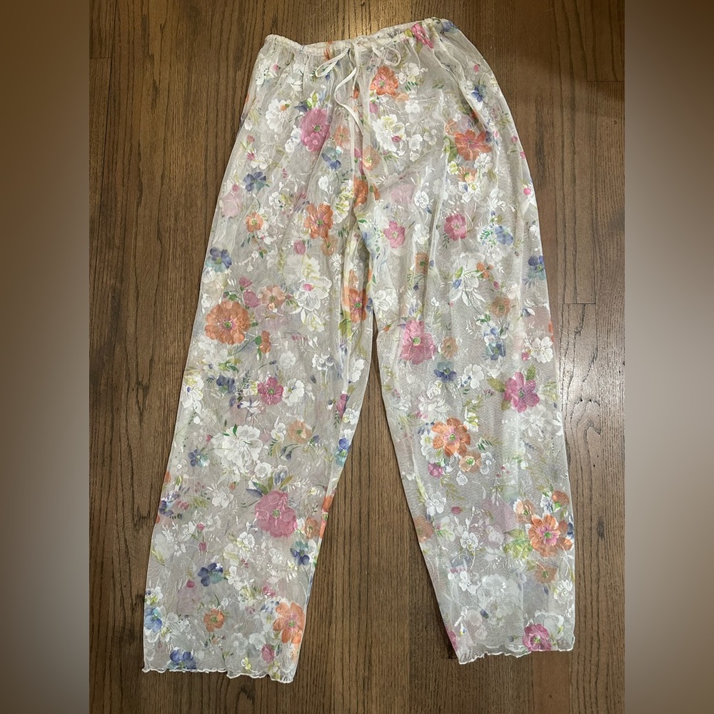 Victoria Secret Floral Lace Pants-Size Medium